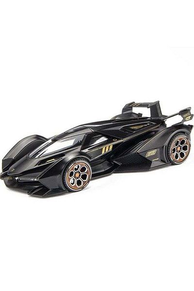 COOYA V12 Race Car Toy with Light and Sound, Diecast Metal Model Cars for Kids Car Gift Toys(Black)