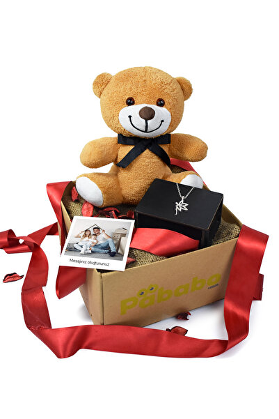 Pababo Polo Kartlı & Kutulu 25 Cm Çiçek Ayı