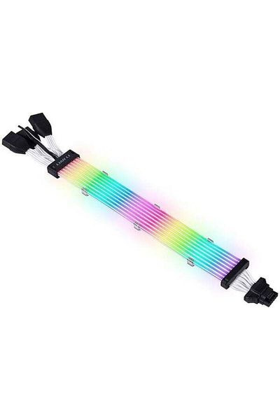 Lian Li Cablu prelungitor Lian Li Strimer Plus V2, 8 benzi LED, 3x8 pini la 12+4-Pin 12VHPWR, 335mm (Alb)