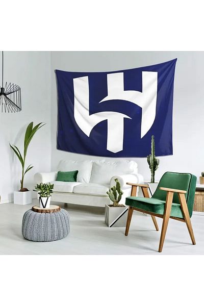 Generic Al Hilal Logo Polyester Tapestry Home Decor, Cheerleading Tool and Perfect Gift for Fans 150*130cm