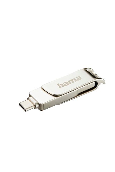 Hama Stick USB Hama C-Rotate Pro, USB-C, USB-A, 128GB (Argintiu)