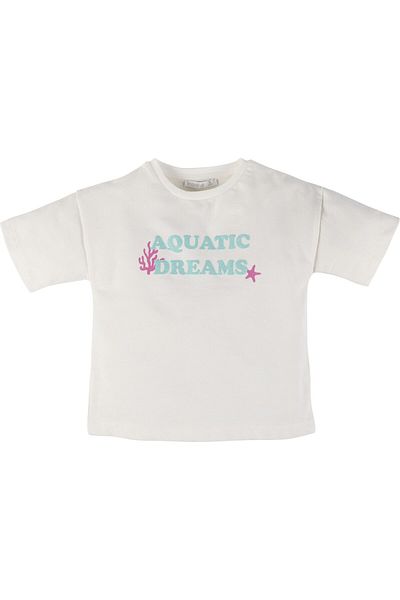 İdilbaby&Mamino İDİLBABY&MAMINO κοριτσίστικο κοντομάνικο μπλουζάκι με κρέμα