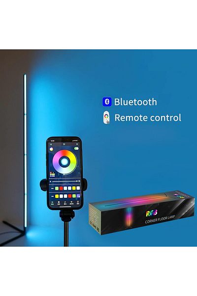 COOYA مصباح أرضي RGB، مع مزامنة الموسيقى والتحكم عبر تطبيق Bluetooth، لتزيين غرفة المعيشة وغرفة النوم