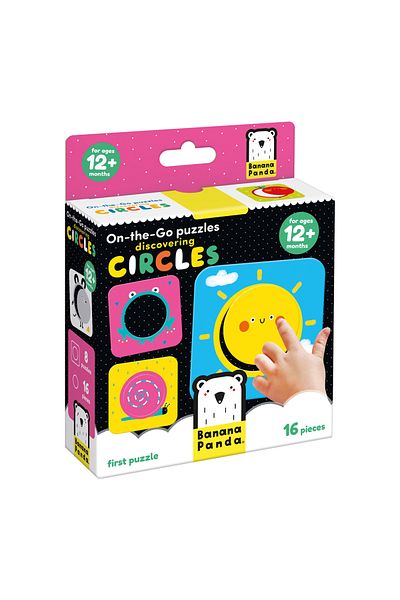 banana Puzzle game, Banana Panda On the Go Discovering Circles, images and circles, 16 pieces, +12 months