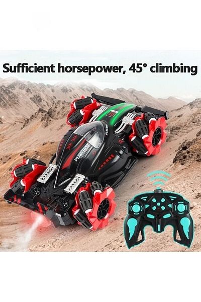 COOYA 2.4G 4WD, Lateral Drift Special Effects Spray, Remote Control Car Red 25*14*8 cm