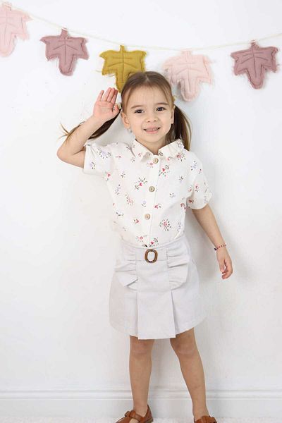 falcomini Girl with Skirt Pants.Shirt 2 Piece Set 2/6 Years Old