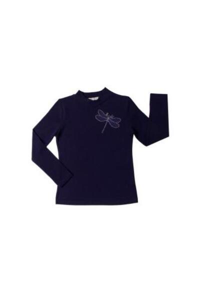 Toontoy Girl's School T-Shirt with Stone Embroidery on the Front