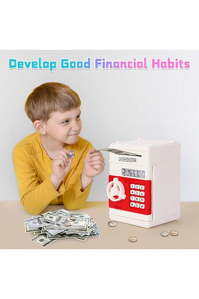 AWH Kids ATM Piggy Bank Toy for Ages 3-12 Cash Coin Can Gift for Boys & Girls, Assorted Color