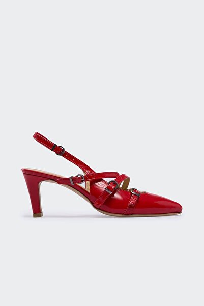 Favgi Rebisbe Kırmızı Rugan Kadın Topuklu Ayakkabı
