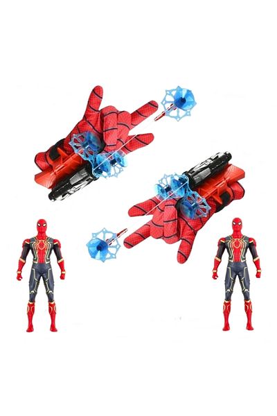 Depox Mănuși cu ventuze, sfoară și figurină Spiderman, IdeallStore®, roșii