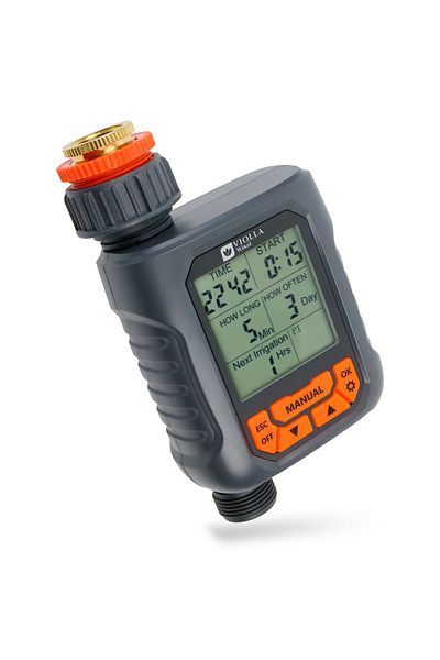 VİOLLA Easy to control digital garden watering timer for daily automatic watering with rain sensor for watering grass, plants and flowers.