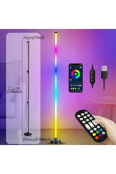 COOYA Smart LED Floor Lamp, 16 Million RGB Colors, Music Sync,for Living Room Bedroom Gaming