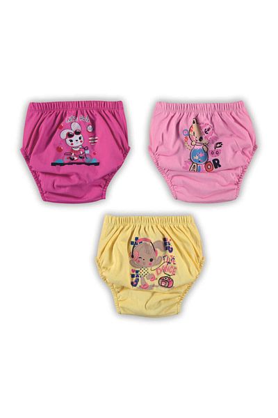 bonbonetti chocolate baby&kids Cotton 3-Piece Girls' Cheerful Training Pants Toilet Training
