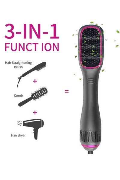COOYA Hot Air Brush,Multifunctional Blow Dryer Brush, Professional Steam And Infrared Hair Dryer Grey