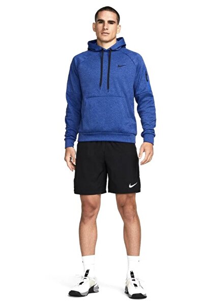 Nike Therma-Fit Erkek Mavi Kapüşonlu Sweatshirt