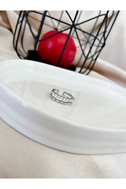 Butik Zirkon Taşlı Alyans Model Çelik Ayarlanabilir Yüzük