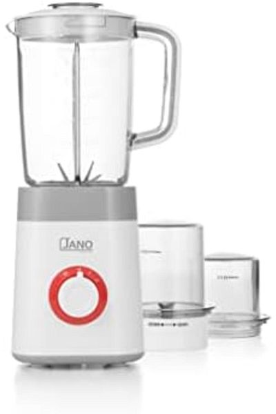 JANO Electric Blender 3 In 1 Plastic Jar, Coffee Grinder, Grater, Two Speeds, S/s Blade, 500w, White