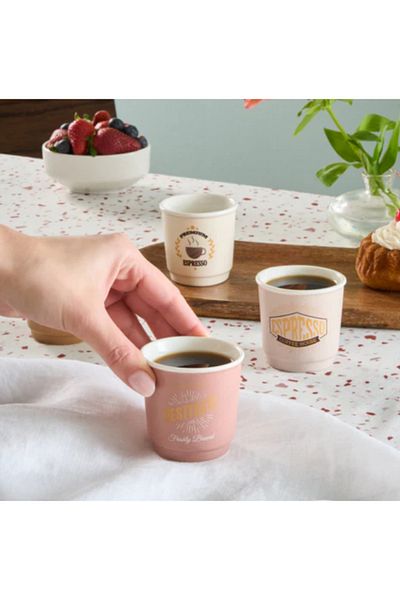 Karaca Monet Soft Espressotassen-Set, 4 Personen, 8-teilig, 90 ml