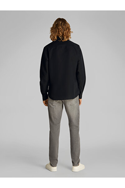 Calvin Klein Calvin Klein Black Men Linen Cotton Long Sleeve Shirt