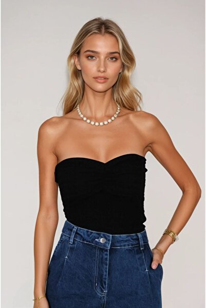 FABB Μαύρη μπλούζα Strablez με λαιμόκοψη