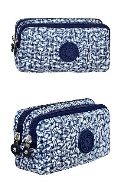 Çantaland Crinkle Fabric Double Compartment Pencil Holder Pencil Case