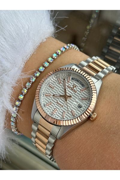 Raymond Rym-61001 Women Wrist Watch - Stainless Steel Case and Band - 2 Year Warranty