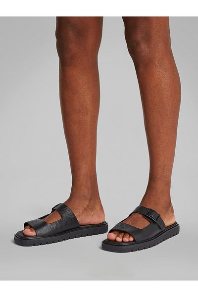 Calvin Klein Men Triple Black Square Molded Dbl Sandal