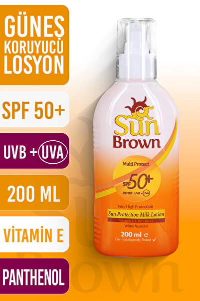 Sun Brown Spf 50 Yüksek Güneş Koruyucu Ve Nemlendirici Vücut Losyonu 200ml