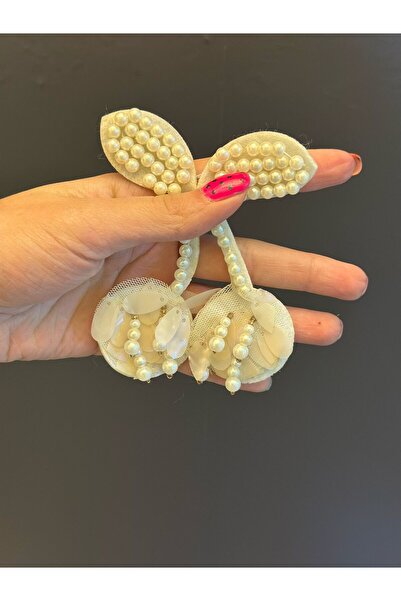 Gönülden Tasarım PEARL BO Sa perlama EYAZ VEZ OD VIŠNJE APLIKACIJA 10X7 CM