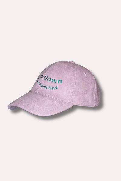 Milky Way Design Slow Down Suede Embroidered Baseball Cap - Lilac