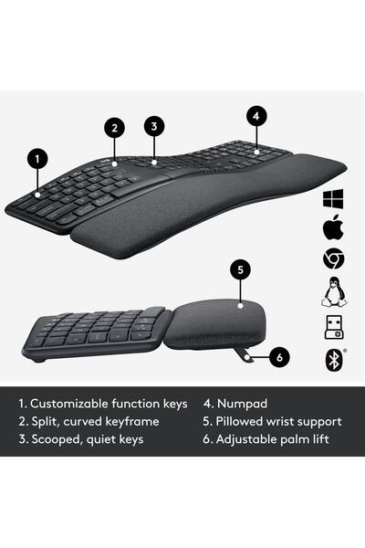 logitech Tastatura Logitech Ergo K860, layout US INTL, Negru