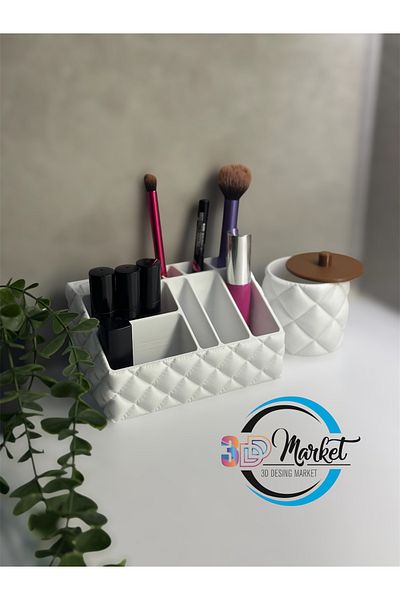 3D DESİNG MARKET Σετ μακιγιάζ Cotton Pad / Organizer Σετ μπάνιου 2 τεμαχίων