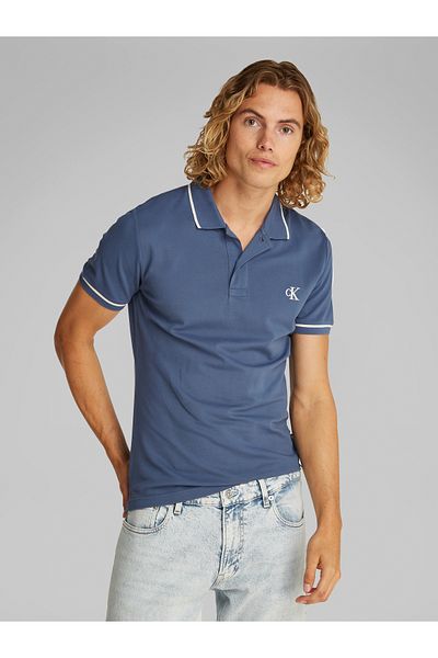 Calvin Klein Men Blue Tipping Slim Polo T-Shirt