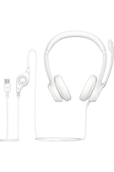 logitech Logitech H390 Stereo Headset, USB, Microphone (White)