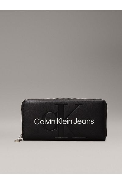 Calvin Klein Women's Sculpted Zip Around Mono Wallet - Stylish and Functional Design