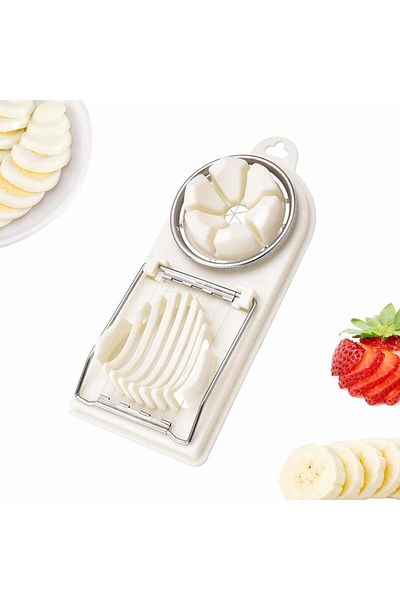 Thirei egg slicer, stainless steel/polypropylene, white, 20.5 x 10.5 cm
