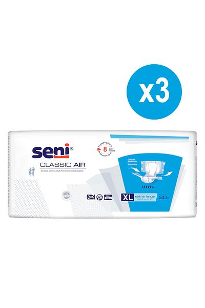 Seni Scutece Classic Air Extra Large pentru adulți, 30 buc x 3