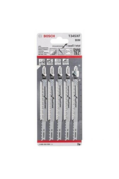 Bosch T345XF Dekupaj Testeresi Ahşap ve Metal İçin 5li Paket