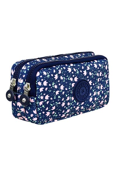Çantaland Crinkle Fabric Double Compartment Pencil Holder Pencil Case