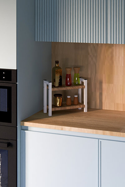 Fahrettin Küçük Metal Mutfak Tezgah Üstü Organizer 2 Yüksek Raflı Banyo Mutfa...