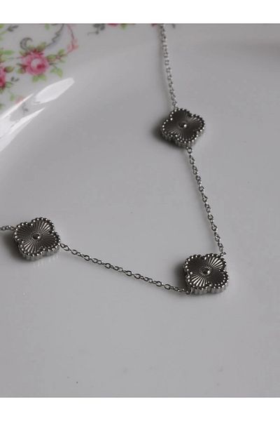 Reorah Collection خمسة قلادة من الصلب المزخرف بالزهور