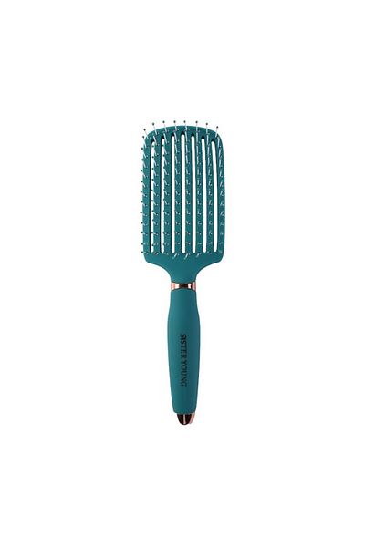 SISTER YOUNG - OVIA GREEN NV - Perie de par curbata cu ventilatie pentru descurcare, verde