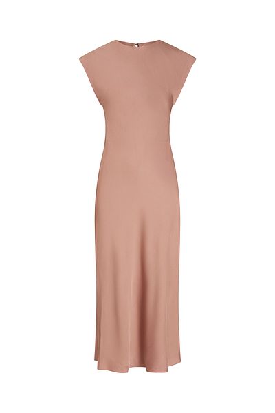 Calvin Klein Women Brown Heavy Shine Viscose Shift Dress