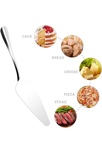 Cwdvovy Set of 6 cake cutters and 4 forks Cwdvovy, stainless steel, silver/gold, 23 / 12 cm