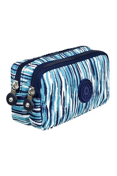 Çantaland Crinkle Fabric Double Compartment Pencil Holder Pencil Case