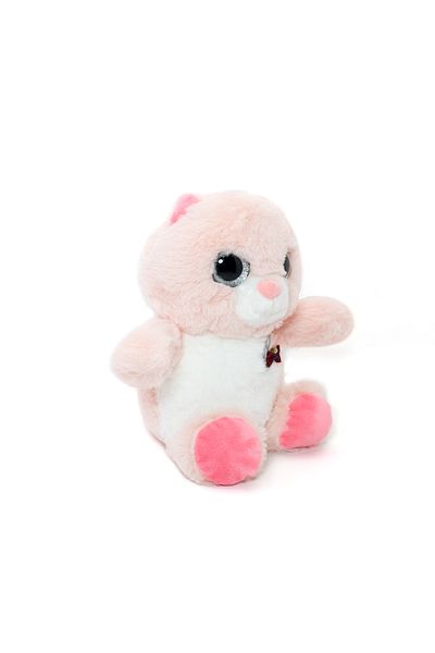 tototoys Toto Toys - Plush Soft Toy - TY Eyes Bear - Pink - 23 cm