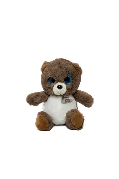 tototoys Toto Toys - Plush Soft Toy - TY Eyes Bear - Brown - 23 cm