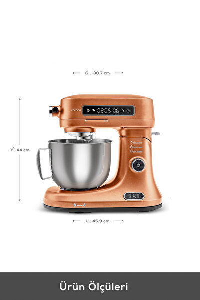 Karaca Pro Artisan Zaman Ayarlı Tartılı Mutfak Şefi Copper Glow 1600W 5 Litre