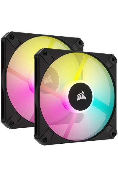Corsair Ventilator Corsair AF120 RGB SLIM Series RGB, 120 mm, negru, Lighting Node CORE inclus, 2 buc/set