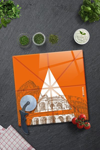 Decorita Pizza Cut Channel Square Presentation Glass |   Colesium |   36cm X 36cm
